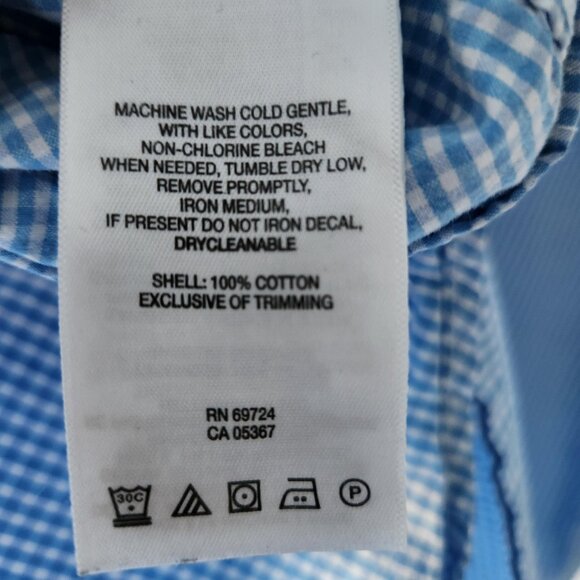 Columbia Men's XXL Blue & White Check Cotton Button-Up Shirt - Picture 5 of 5